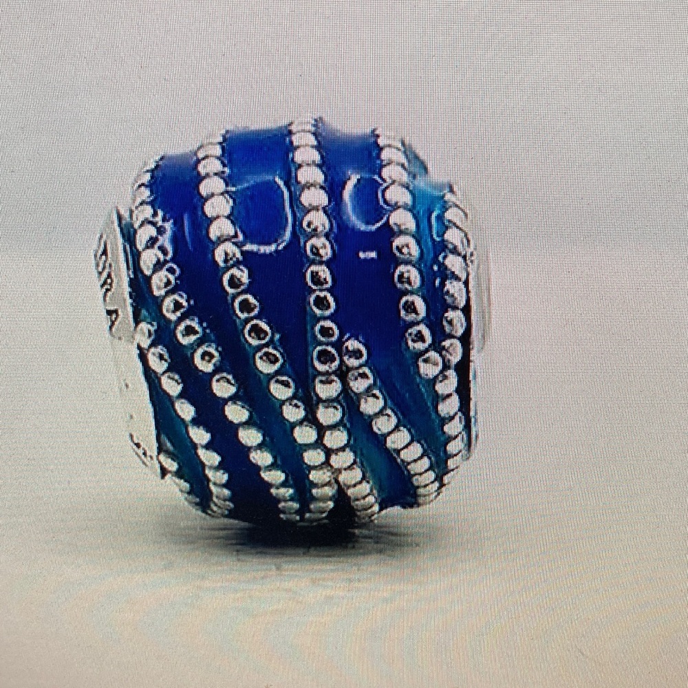 Pandora Deep Blue and Silver Bead Charm